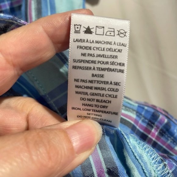 Classic Editions Womens Plaid Fitted Shirt Button Down Short Sleeve - Picture 3 of 10